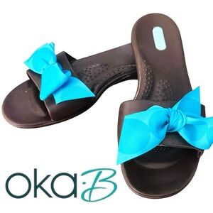 Okabashi Oka-B Women's Size Medium Madison Slide Sandals Changeable Ribbon